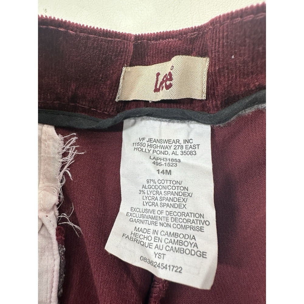 Lee Corduroy Pants Women's Rosewood Size 14 M Vintage NWT Y2K Straight - Picture 6 of 6